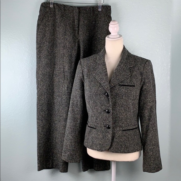 George 2 Piece Black Grey Straight Leg Suit 8PE - Picture 1 of 8